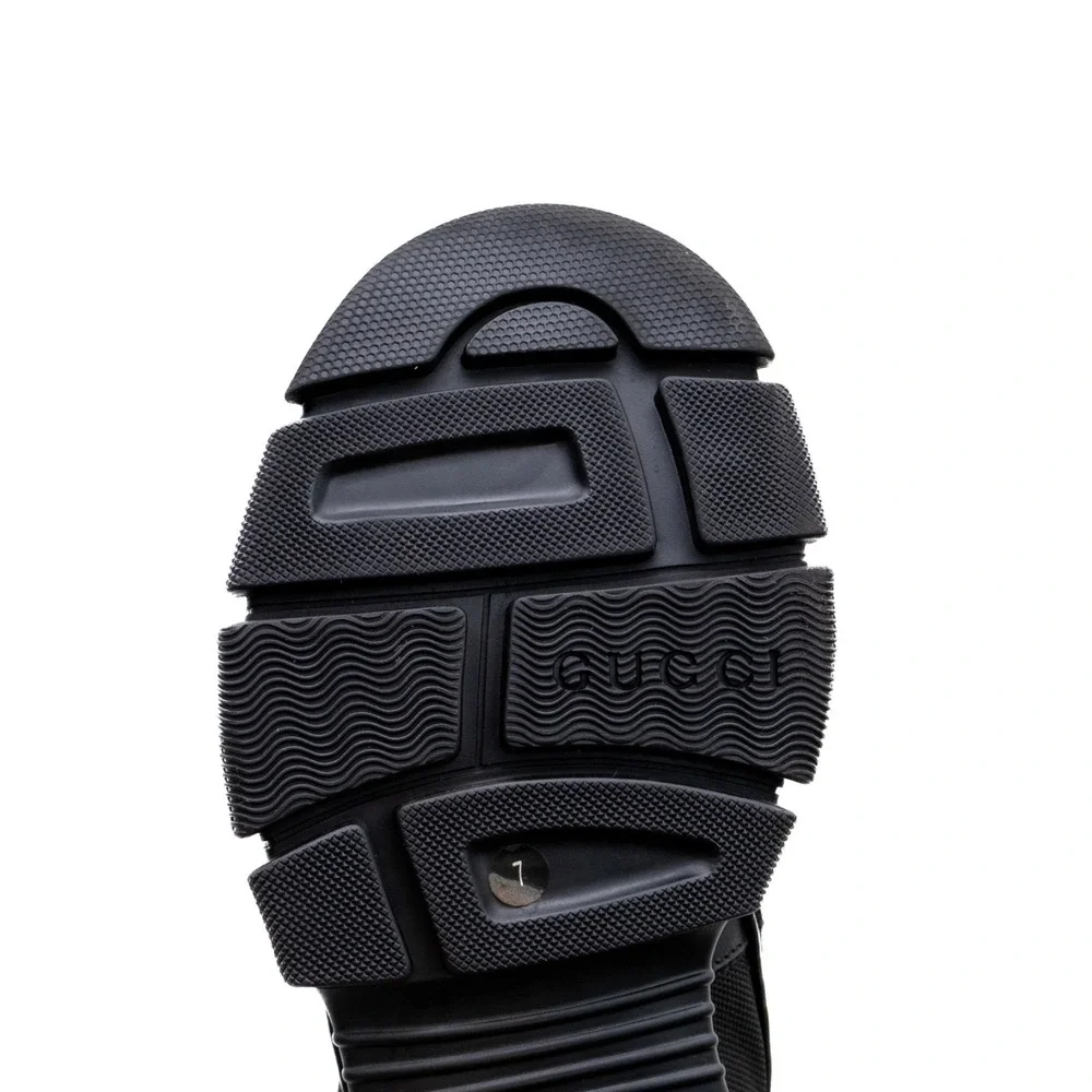 Gucci Flashtrek Black Leather High Top Hiking Boots‎ Mens Size UK 7 US 8 Chunky